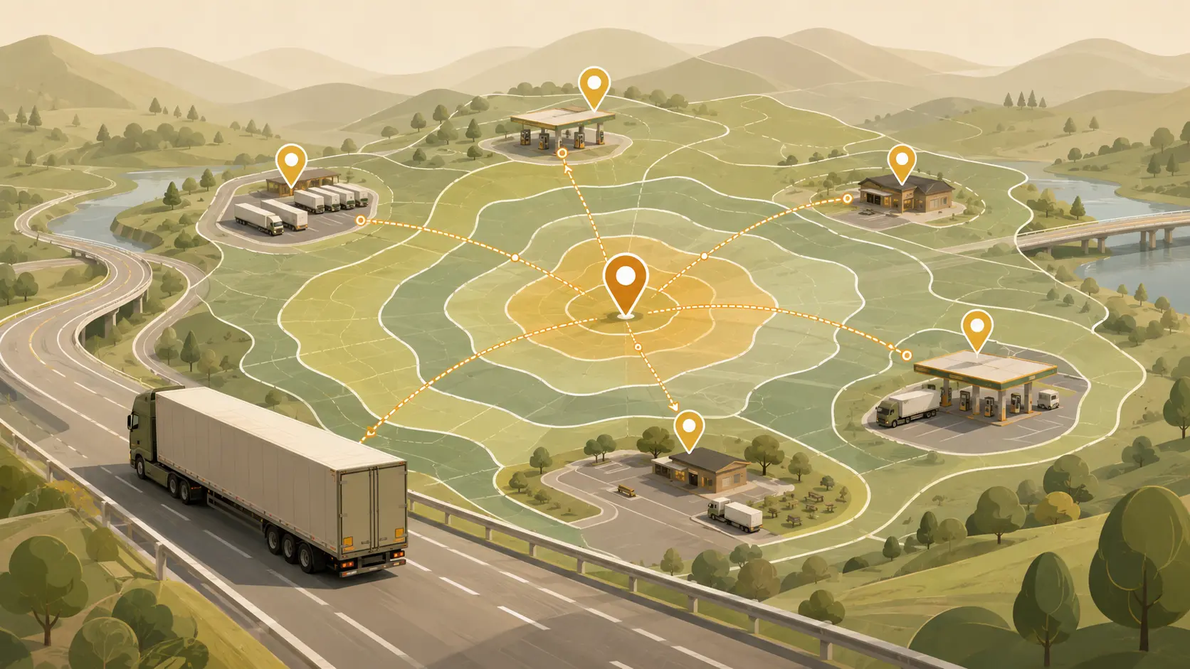How Isochrones Help Truckers Plan Rest Stops and Fuel Breaks